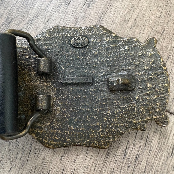 Circa early 2000s Jommi Joolz pink rhinestone western black leather belt from Ho - Picture 2 of 4